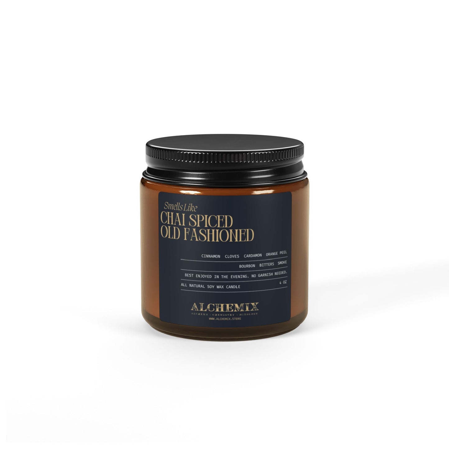 Chai Spiced Old Fashioned Soy Candle — Amber Jar